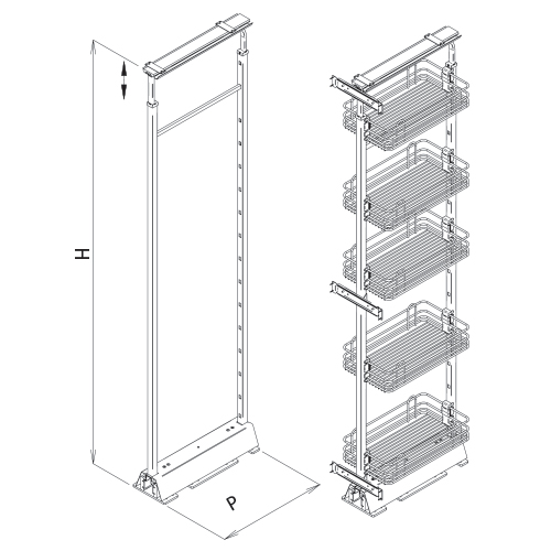 Vibo Wire Pantry Pull-Out Unit